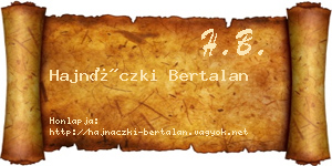 Hajnáczki Bertalan névjegykártya
