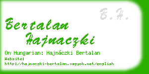 bertalan hajnaczki business card