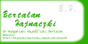 bertalan hajnaczki business card